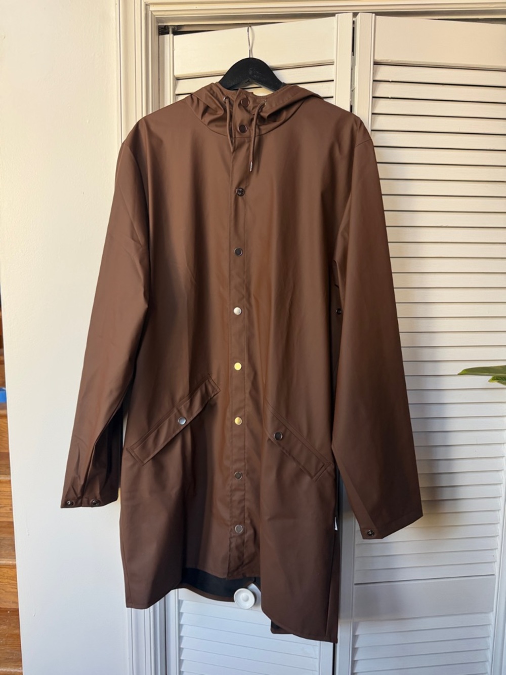 Rains Brown Hooded Men's Raincoat